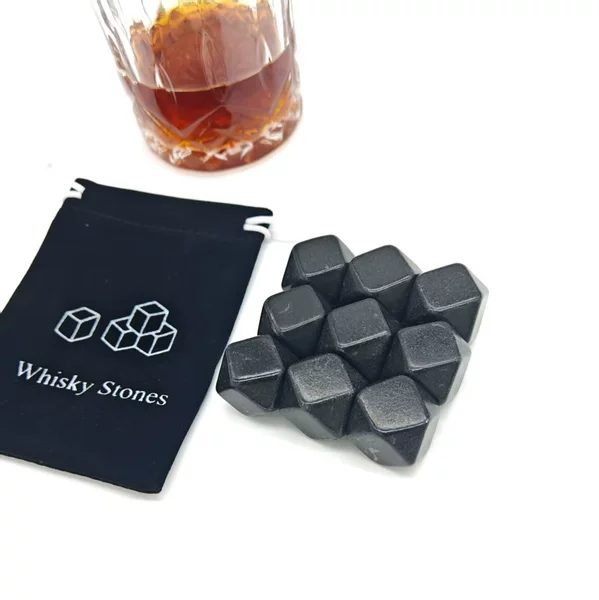 Ice wine stone octahedral whisky stones ice stone whiskey stone black bright shaped