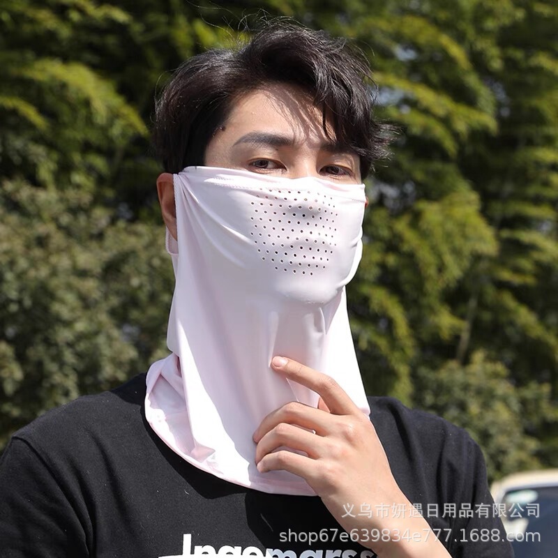 夏の日焼け止めアイスシルクマスク通気性ネックプロテクター一体型耳掛けネックウォーマー速乾性サイクリングネックウォーマー男性と女性用速乾性|undefined