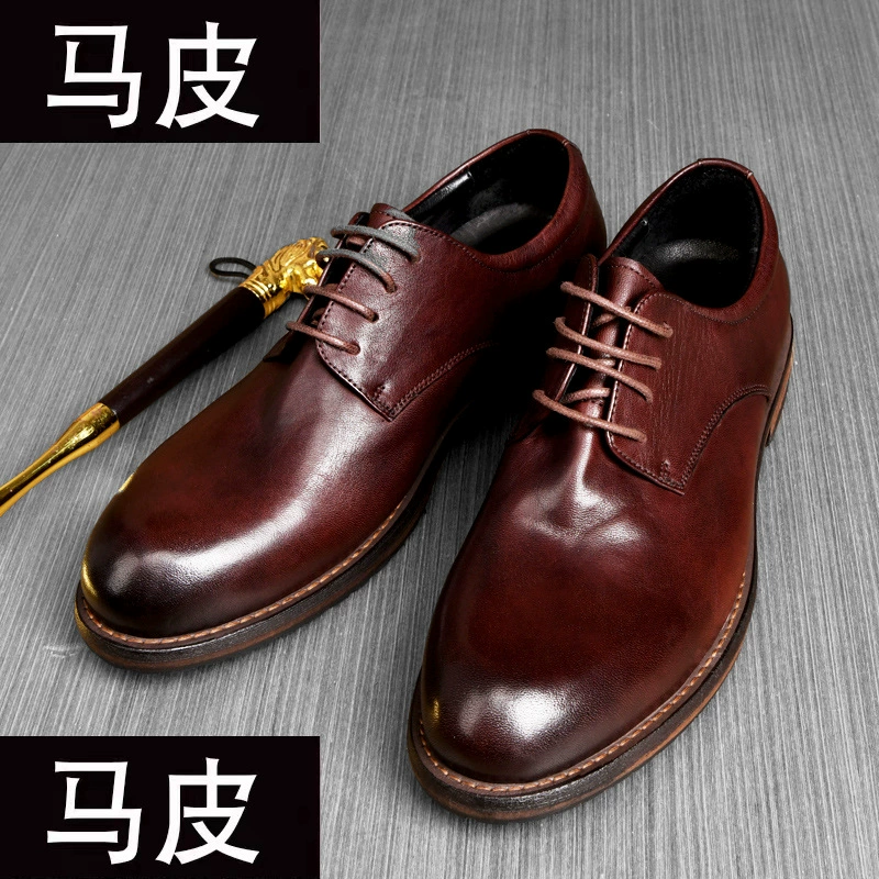 Конская шкура мужская кожаная обувь Goodyear бизнес обувь модная кожаная обувь