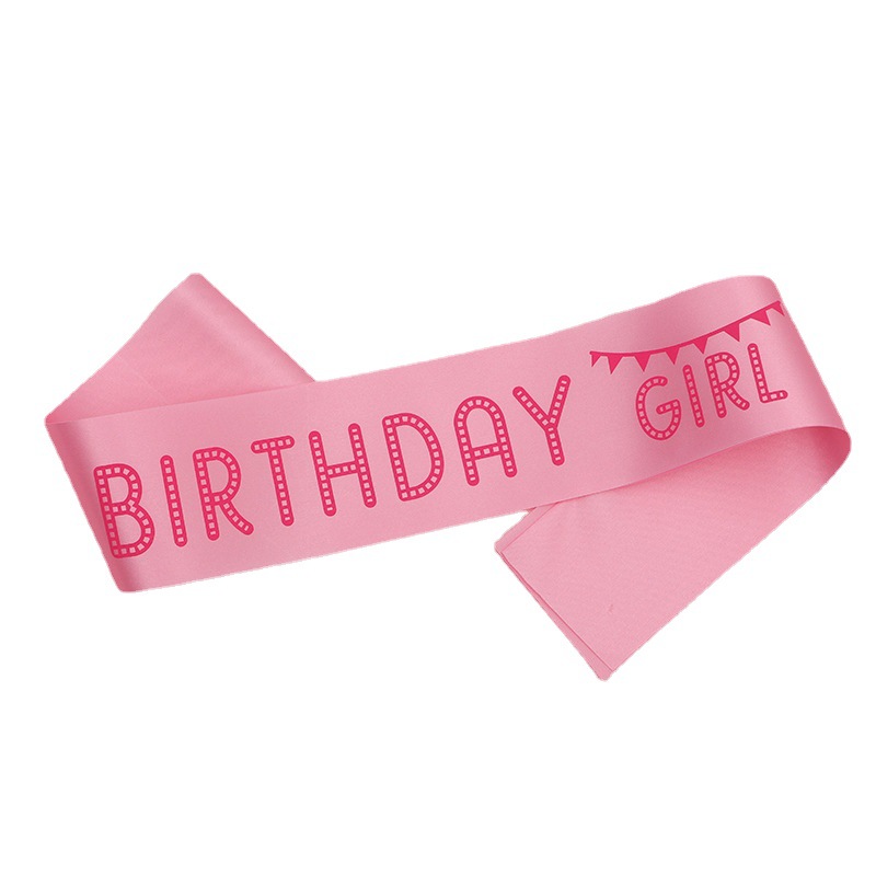 birthday party decoration crown headband happy birthday shoulder strap ceremonial band birthday girl dress up hairpin band