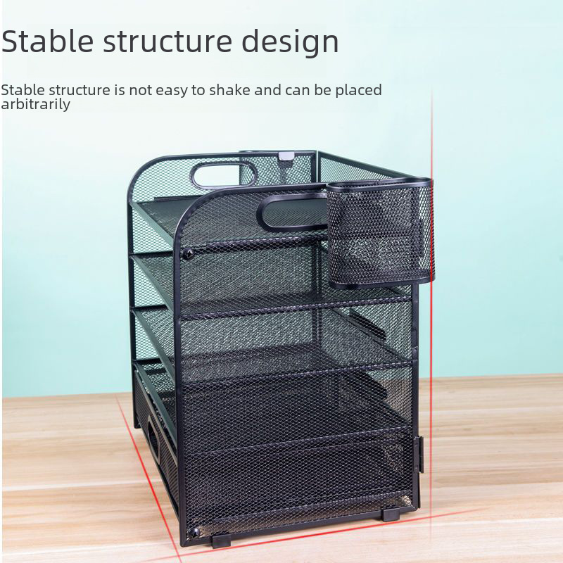 국경 간 사무실 5 층 데스크탑 금속 파일 랙 사무용품 서랍 형 파일 저장 랙 파일 프레임