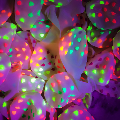 Cross-border fluorescent balloon 12 inches 2.8g transparent fluorescent polka dot balloon candy color love wedding party decoration