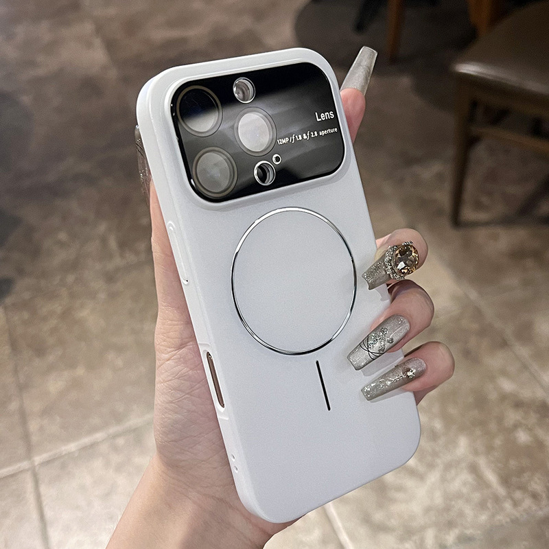 iPhone16 つや消し肌の感触の細いサークル磁気電話ケース Apple 15promax 大型ウィンドウレンズフィルム 14 に適しています。|undefined
