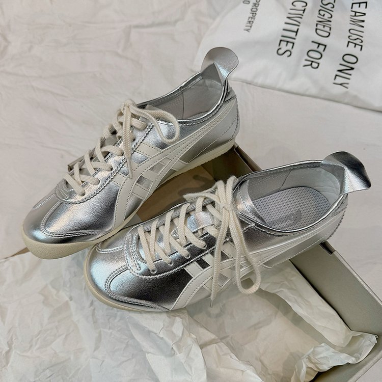 [Chao Bunan] Silver Horn King ~ Ghost Tiger Retro Color de cuero real zapatos deportivos casuales Agan zapatos de skate de mujer zapatos de entrenamiento de la ley