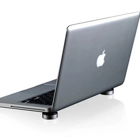 Laptop cooling feet — aluminum & silicone magnetic pads, pair, ergonomic 4×4×3.5 cm