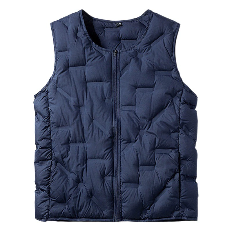 Трансграничный высококачественный легкий пуховик для мужчин 2024 с морозостойким теплым жилетом, модный внутренний жилет без воротника