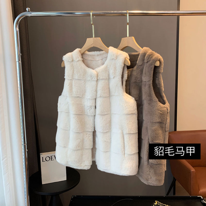 Light S Women's Clothing European-made Imitation Mink Blended Socialite Slim Look Fur Fur Vest Women's Vest Jacket
