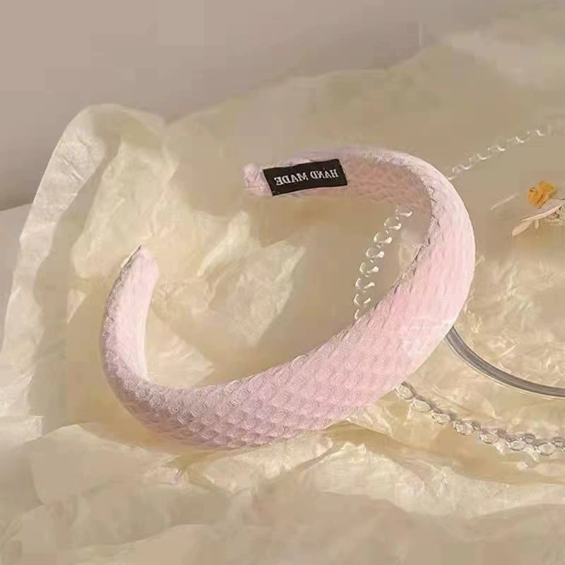 Уплотненная повязка на голову (в стиле Chanel) — фуксиевый бархат и варианты в клетку, аксессуар для душа с мягким шампунем