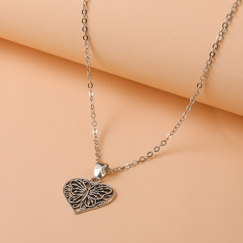 Fashion Heart Shape Alloy Plating Necklace 1 Piece