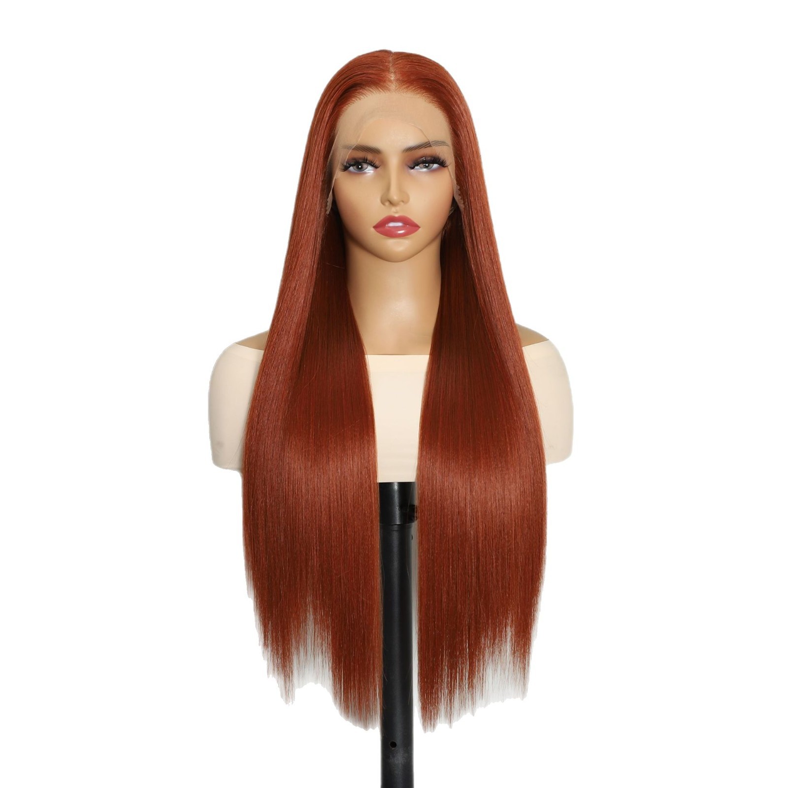 T parte delantera encaje tejido a mano fibra química recta cubierta de cabello 13 * 5 * 0.5in HD encaje transparente