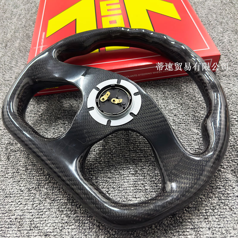 Factory direct sales MOMO modified universal D-type real carbon fiber steering wheel 13 inches 320mm sesame carbon fiber steering wheel