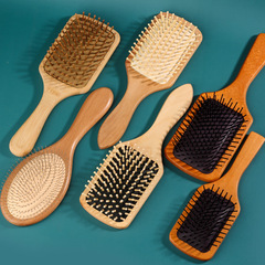 舶司氣墊梳實木氣囊梳美發氣墊梳排骨美發木梳按摩梳子一件代發