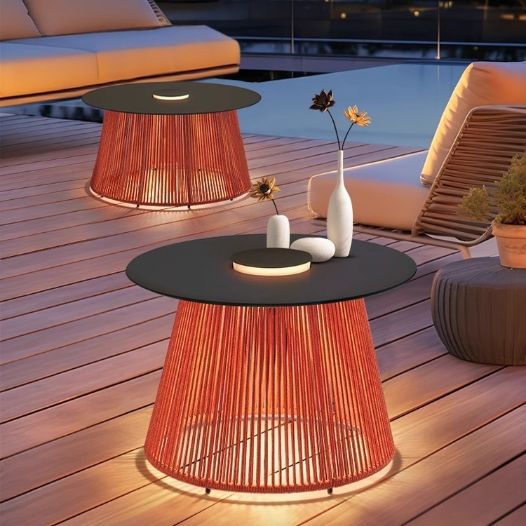 Lámpara de mesa de café lámpara solar al aire libre lámpara de jardín balcón atmósfera lámpara terraza jardín diseño patio decoración lámpara de paisaje