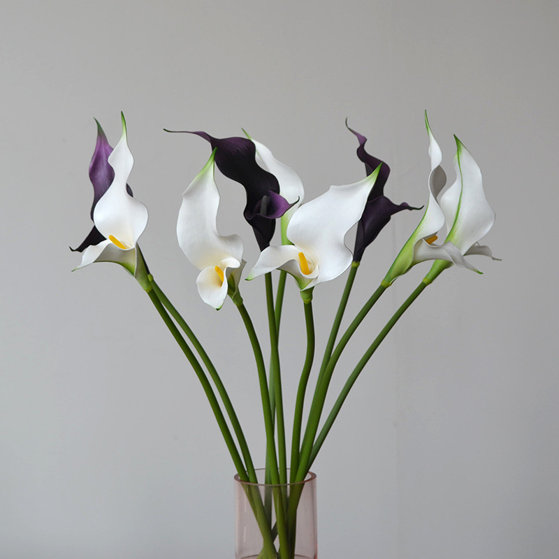 Double-Headed Calla Lily Eva High-Quality Artificial Flowers for Home Photography, Model Room Decoration, and Wedding Arrangements