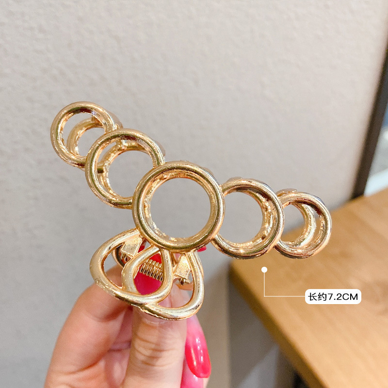 Pinza de cabello metálica coreana de alta sujeción con diseño retro