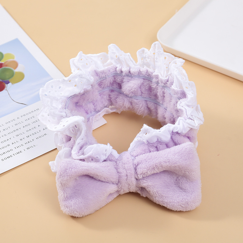 Japonés ins conejo encaje arco banda de pelo Internet celebridad lavado de cara tocado Casa de la muchacha de ala ancha diadema