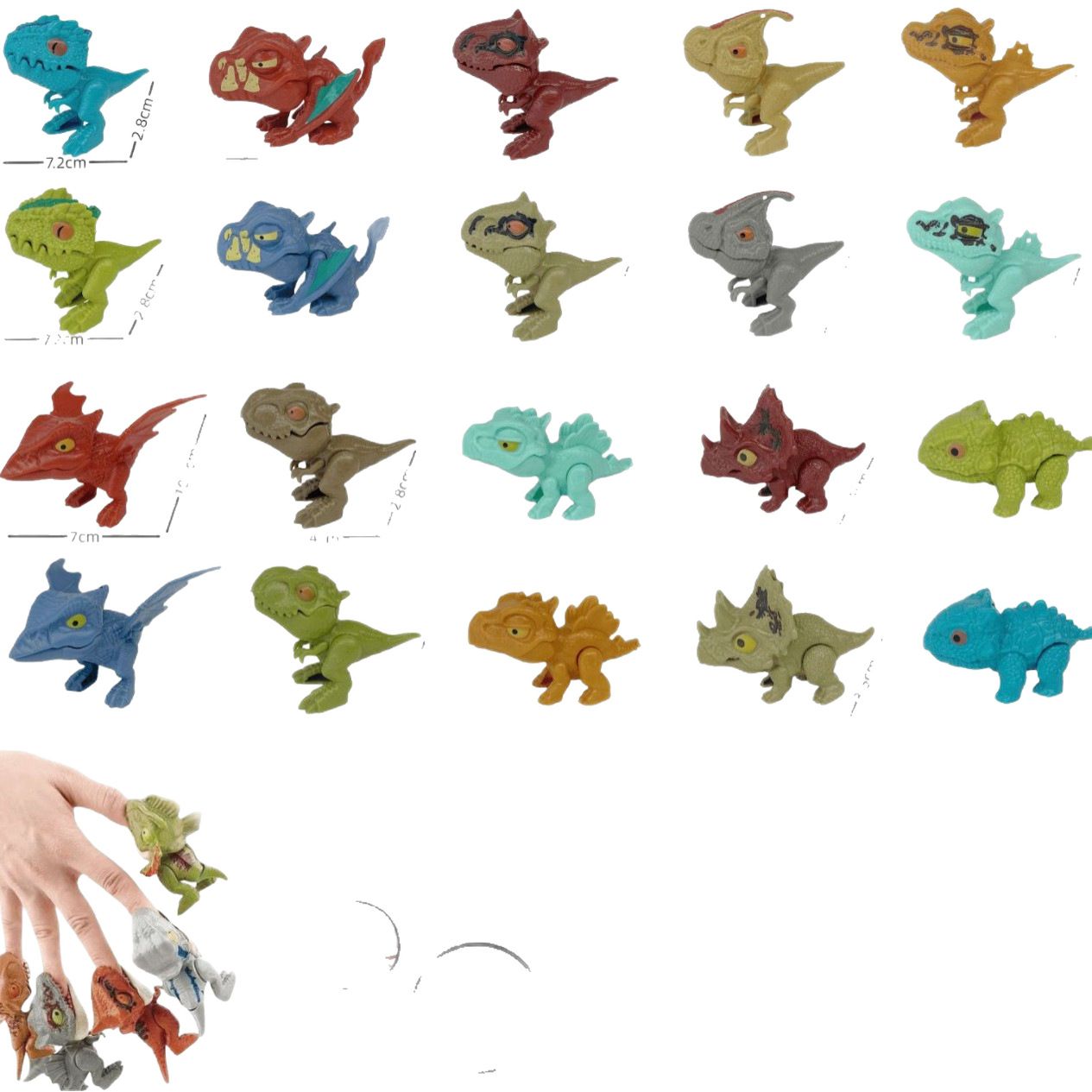 Mini Juguete de Dinosaurio Muerde Dedos Talla Pequeña de Plástico para Niños
