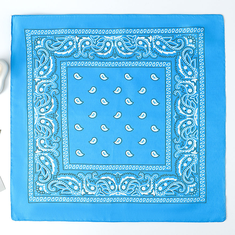 Bandana Cuadrada de Estampado Paisley 53cm de Poliéster para Deportes y Hip Hop