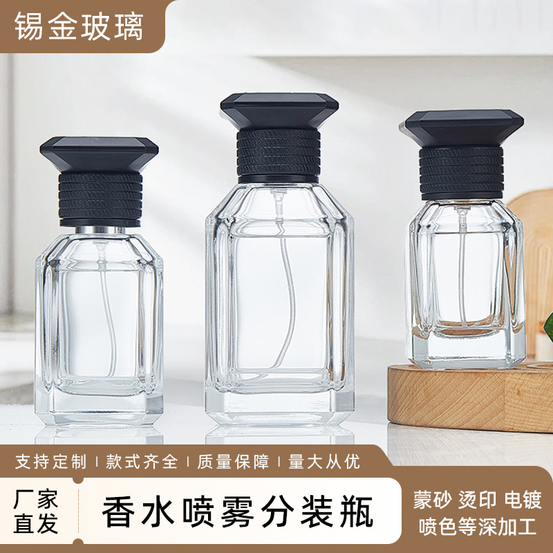 现货批发香水喷雾瓶分装瓶整套按压卡口香水瓶便携式透明空瓶