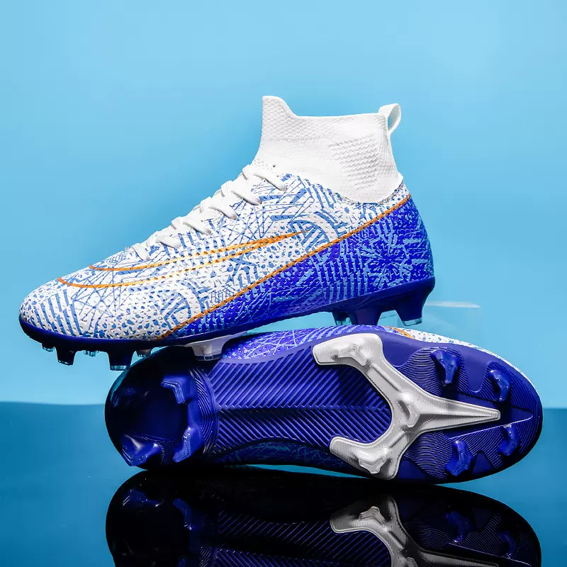 跨境新款长钉碎钉足球鞋男女儿童足球鞋源头厂家直销现货AG足球鞋