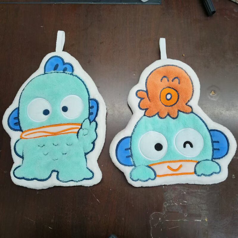 Internet Famous New Ugly Fish Cute Household Hand Towel Absorbent Thickened Coral Fleece Hanging Kitchen Soft Handkerchief Wholesale