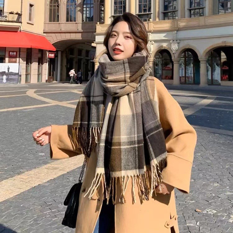 Maillard High-class Atmosphere Scarf Women's Winter Korean Style All-match Thickened Mahai Plush Scarf Autumn