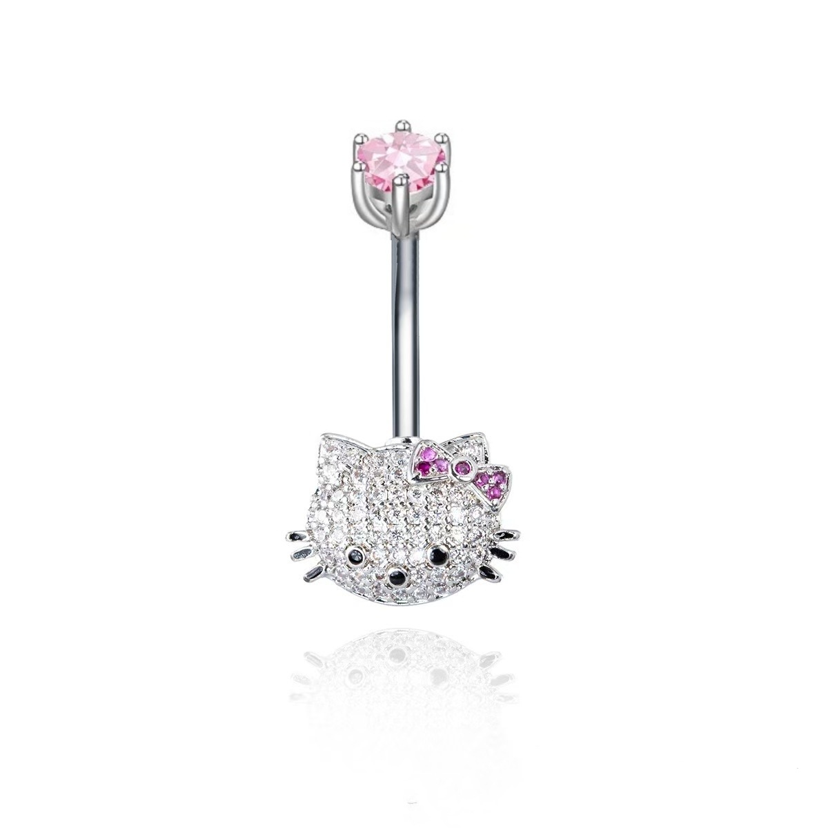 Silver pointed spike labret stud material detail