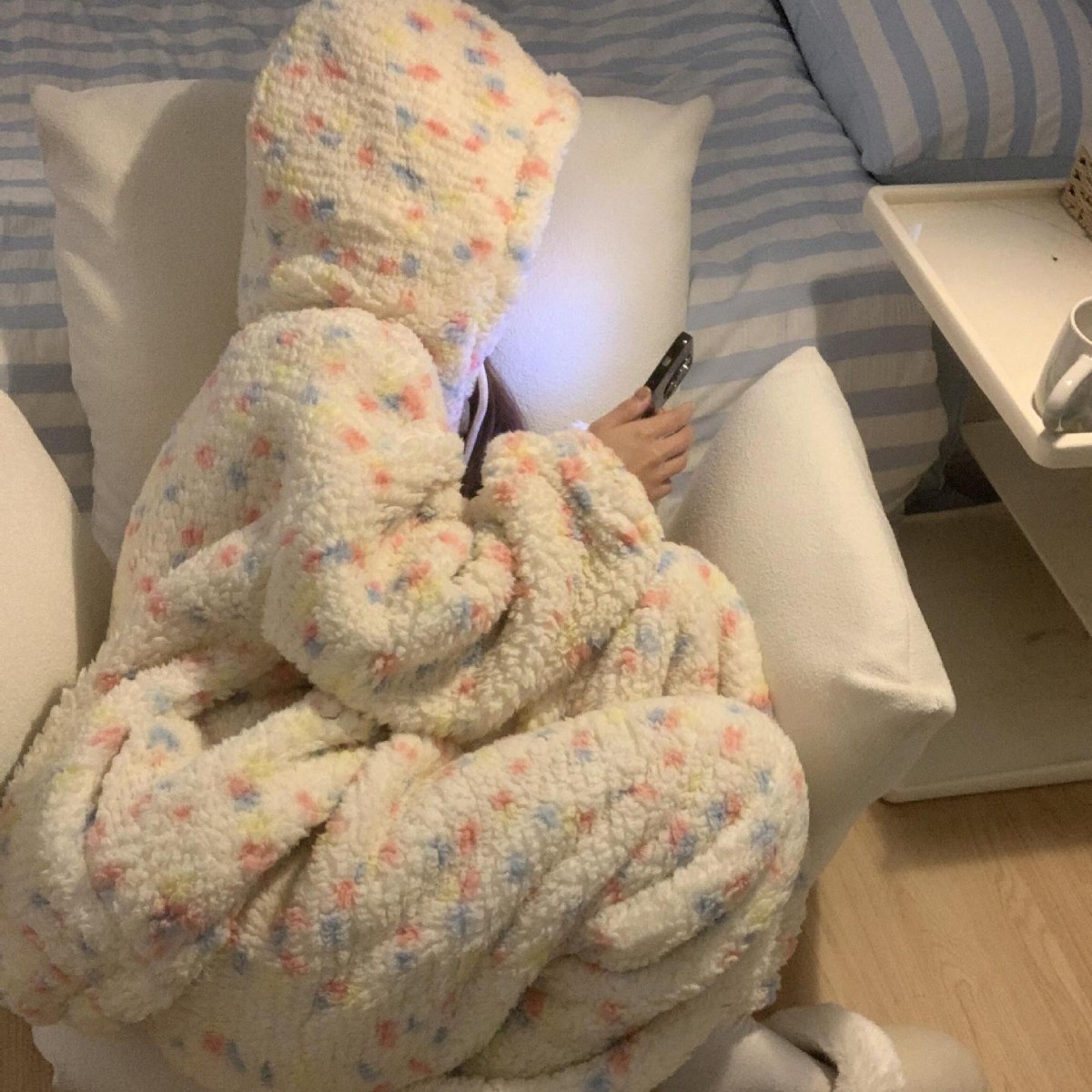 한국식 후드 폴로 산호 양털 파자마 여성의 겨울 기모 두껍게 된 따뜻한 봉제 가정 옷 플러스 사이즈 세트