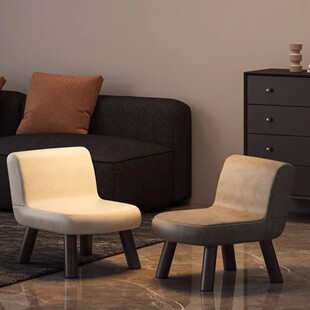 Small Stool Household Light Luxury Backrest Chair Living Room Solid Wood Sofa Stool Coffee Table Square Bench Children's Soft Bag Shoe Changing Stool