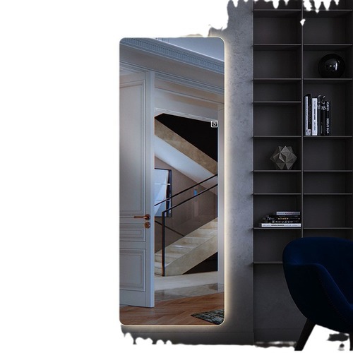Smart borderless dressing mirror LED light wall-mounted full-length mirror rounded hanging fitting room mirror with light decorative mirror