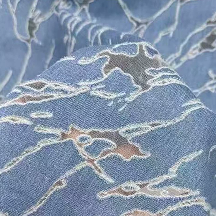Полный процесс, процесс горения цветов, джинсовая ткань с лазерной резкой, реконструированная жесткая треснувшая прозрачная нижняя часть, дизайнер DIY