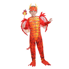 新品子供ハロウィンドラゴン衣装炎竜騎士コスプレコスプレ恐竜ショーセット