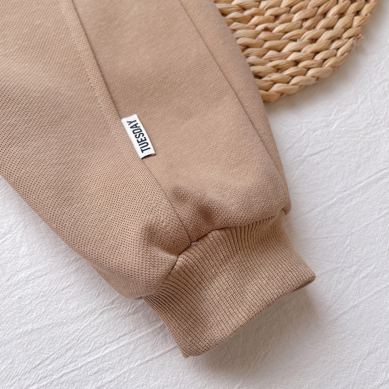 Children's Set 2023 New Polo Collar Sweater for Boys and Girls Cartoon Little Bear Contrast Color Long Sleeve Casual_voghion.com