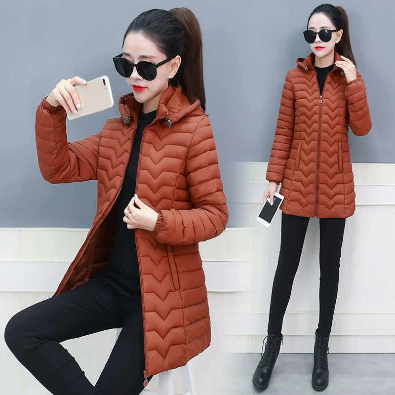Long winter down jacket with down for mother, plus size, increased thickness, mid-length, for middle age