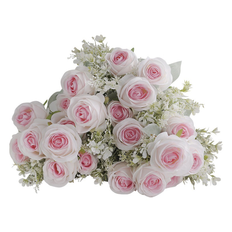 Red flor roja decoración de la pared artificial flor artificial 11 primavera Rosa boda camino plomo arreglo artificial ramo rosa roja