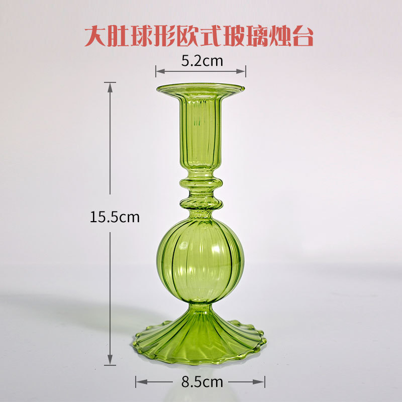 큰 배꼽 구형 유럽 유리 캔들 홀더