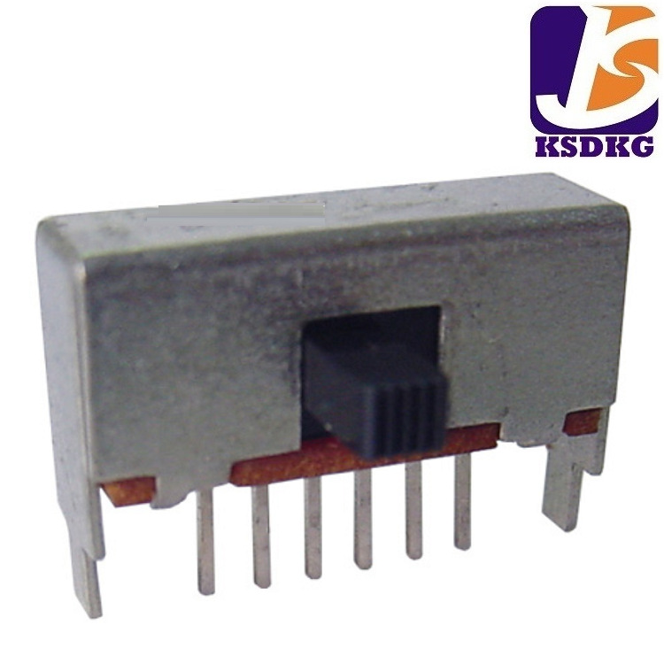 两档拨动开关侧插 双排2P2T拨码开关 横柄式滑动开关2档2位 行程2