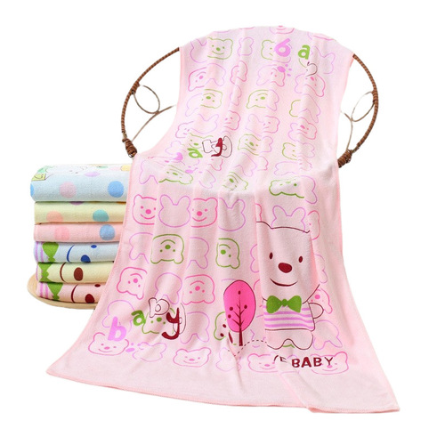 Microfiber cartoon printed bath towel absorbent children's large towel bath wrap quick dry beach towel wholesale factory