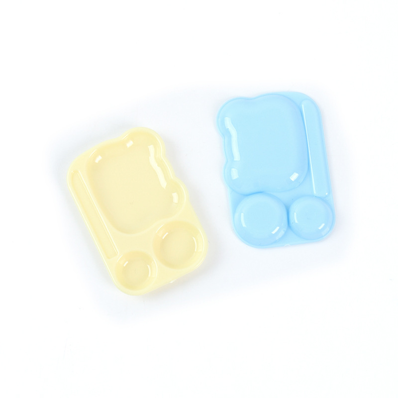 ミニチュアシミュレーションクマファーストフードプレート漫画ミニディナープレート DIY 食品と遊びのアクセサリーままごと食器プラスチックプレート|undefined