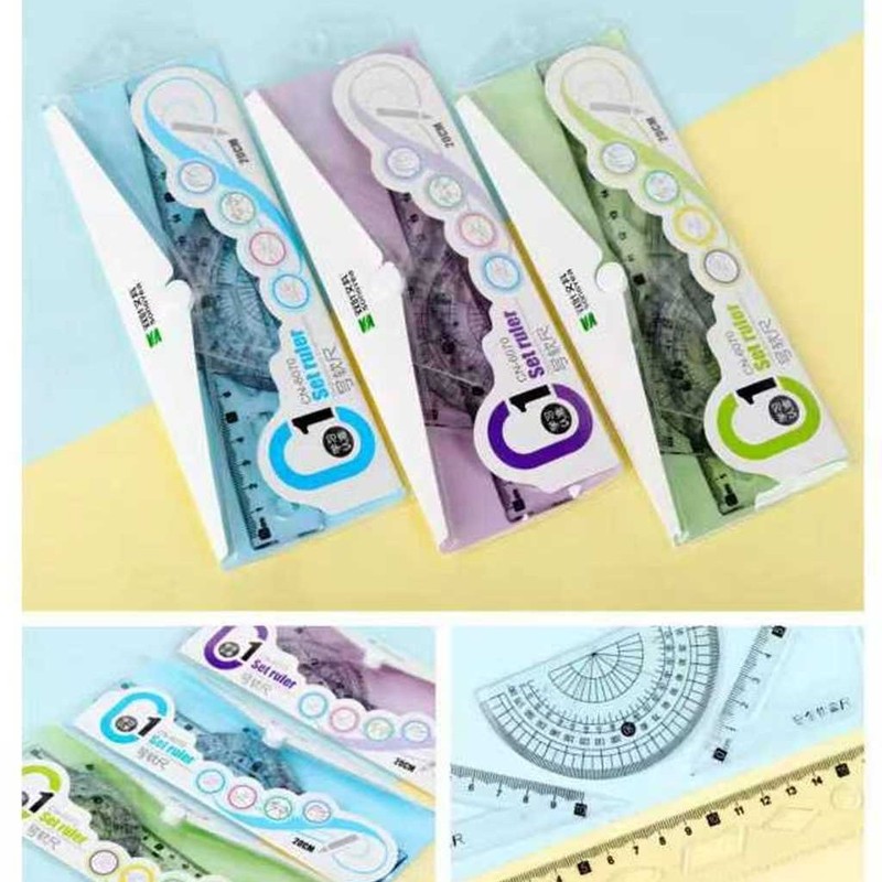 工場卸売新しいクリエイティブ透明定規学生定規三角プレート試験絵画 4 ピース定規卸売|undefined