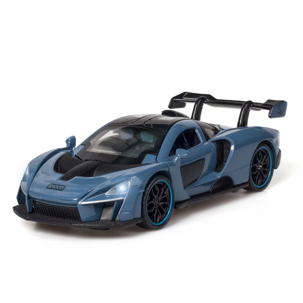 (A granel) nuevo modelo de coche de aleación austriaco 1:32 McLaren Senna con sonido y luz pull back juguete modelo de coche deportivo adornos