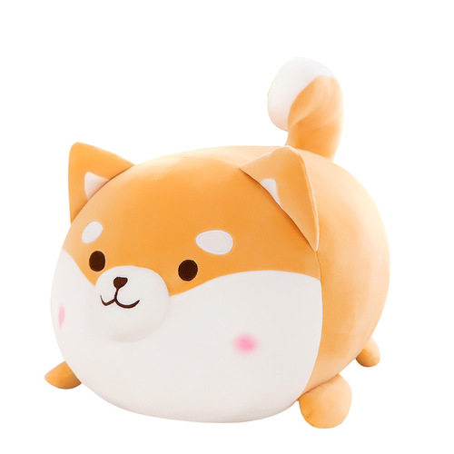 New down cotton soft plush toy spherical dog doll Shiba Inu press bed cloth doll press bed companion sleeping pillow