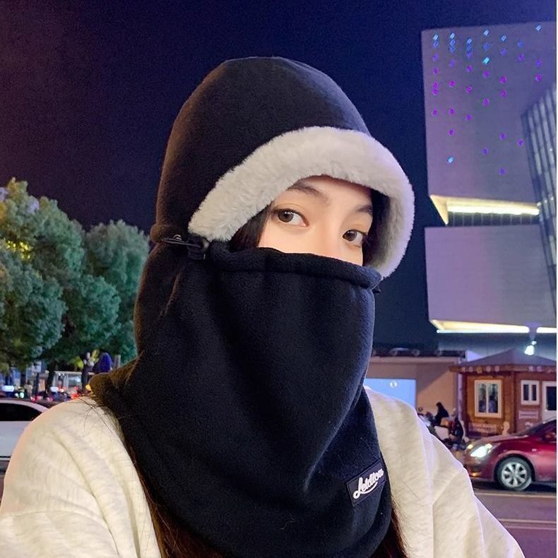 帽子女冬帽新款围脖包头一体护耳骑行保暖帽防风防寒骑行|undefined
