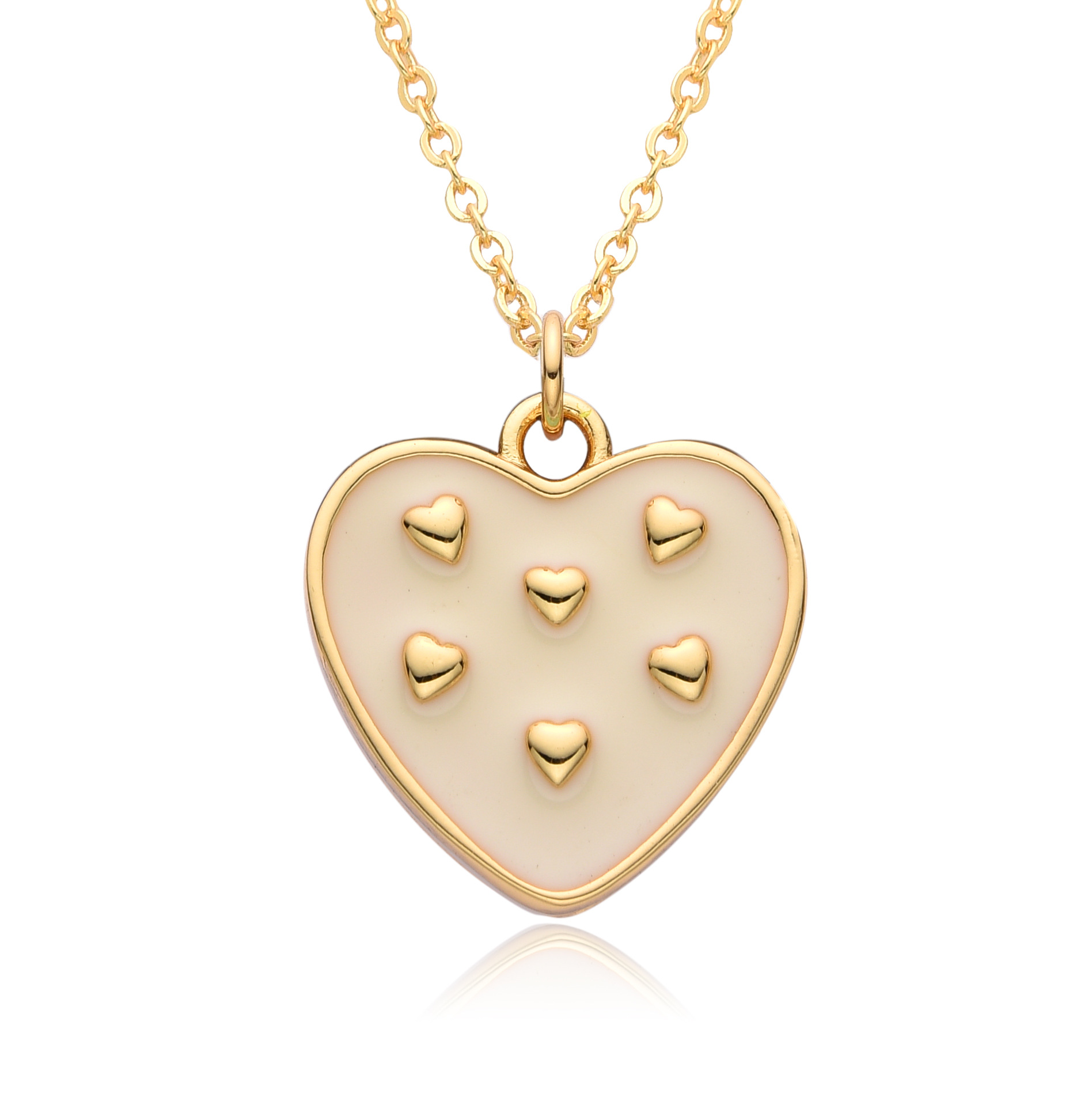 12g Weight Copper Pendant Material Pendant Necklace Classification Copper Chain Material 1 Piece Quantity Holiday, Daily, Street Occasion Copper Material Heart Shape Pattern Women's Gender Casual, Simple Style Style Copper Heart Shape Pendant Necklace 7