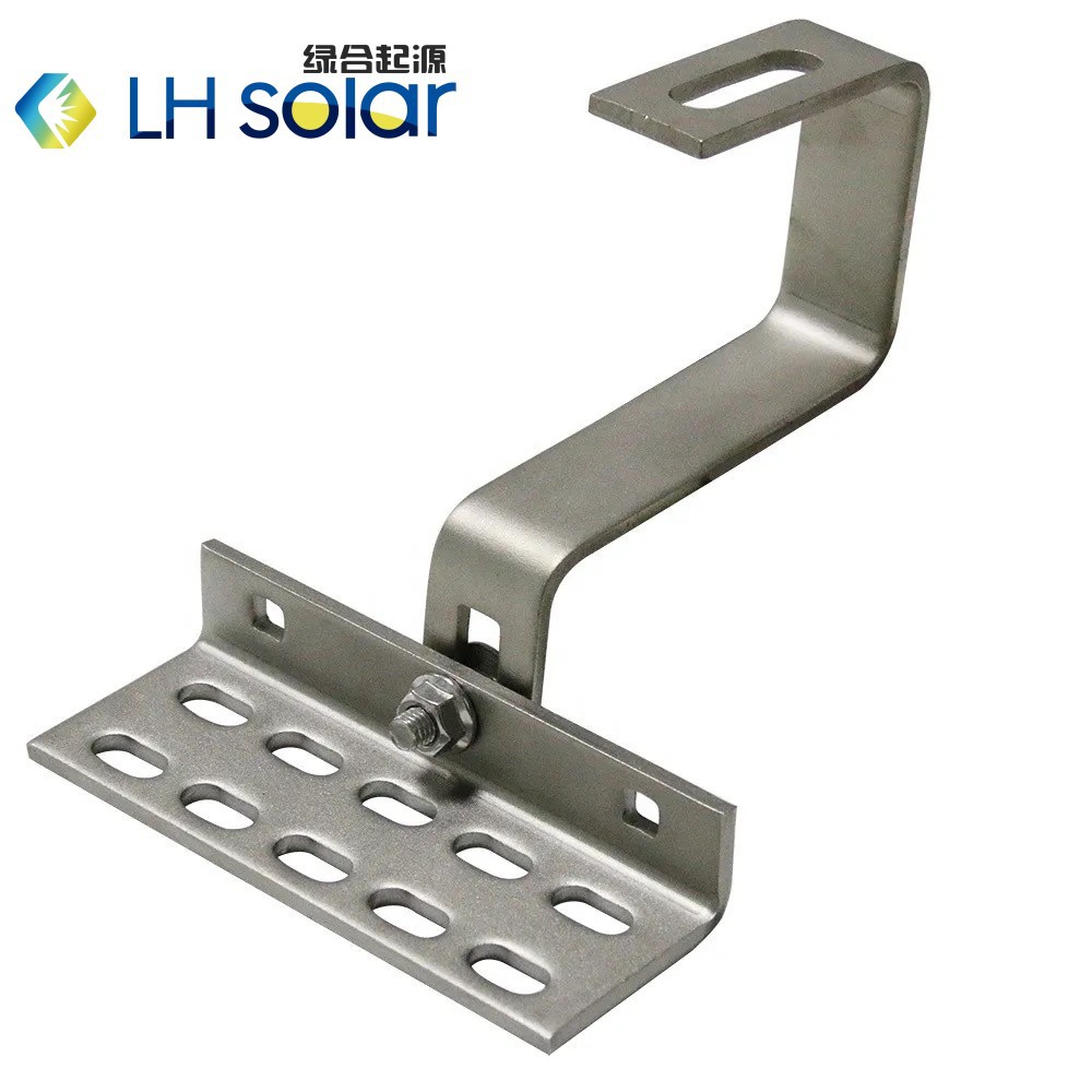 绿合起源光伏挂钩彩钢瓦搭建用不锈钢可调平弯挂钩光伏支架配件