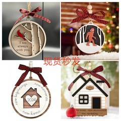 ホット贩売2024新年ホーム工芸品ストラップクリスマス装饰パーティー用品クリスマスプレゼント木制ストラップ
