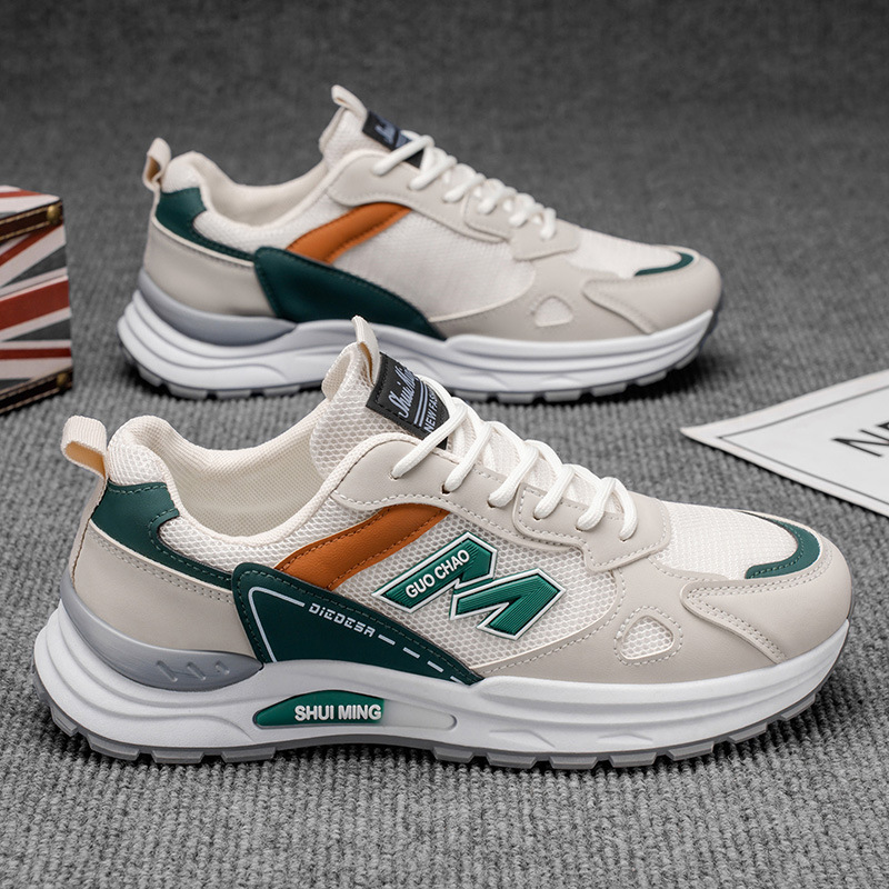 Zapatos de verano para hombre, zapatillas de deporte de malla transpirable de una sola malla, fondo suave todo fósforo, antideslizante, carrera casual l Daddy Tide