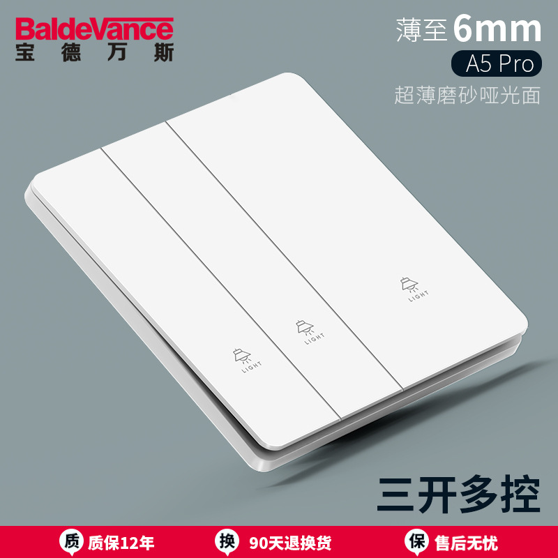 Three open and multiple controls (frosted, matte white)