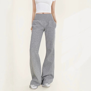 25 Spring and Autumn New Women's American-style High-waist Casual Loose Sweat Pants Sports Running Trailing Micro-flared Pants