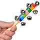 New wooden colorful rattle one-word rainbow rattle wooden rattle boys and girls stall toys wholesale